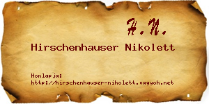 Hirschenhauser Nikolett névjegykártya