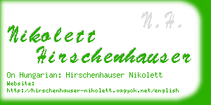 nikolett hirschenhauser business card